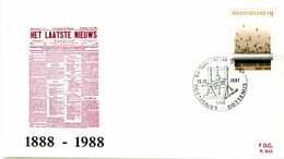 14187092 BE 19871212 Dottignies; Journaux, Het Laatsete Nieuws, Presse ; FDC Cob2272 - 1981-1990