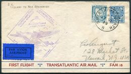 1939 Ireland Eire First Flight Cover, Transatlantic Air Mail FAM 18 - New Brunswick - Luftpost