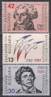 BULGARIE 1989 - Bicentenaire De La Révolution Française - 3 Val Neuf // Mnh - Franse Revolutie