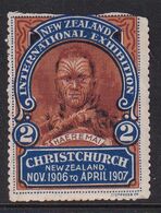 New Zealand 1906-07 Christchurch Exhibition Label #2 Damaged - Variétés Et Curiosités