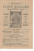 1733  BULLETIN Du St ROSAIRE  Confrérie Du Saint Rosaire Perpétuel 1899 EGLISE RELIGIEUX RELIGION - Non Classificati