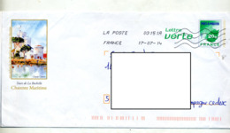 Pap Carte Verte  Flamme Chiffrée Illustré Tour La Rochelle - Listos A Ser Enviados: Otros (1995-...)