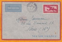1934 - Lettre Par Avion De Saigon Central Vers Paris Par AIR FRANCE - Timbre Seul 36 C - Cad Arrivée OMEC - Briefe U. Dokumente