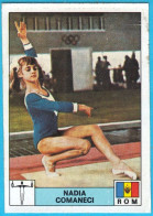 NADIA COMANECI - Panini Old ROOKIE Card Olympic Games Montreal 1976 * MISSING BACK SIDE * Gymnastics Gymnastique Romania - Tarjetas