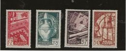 MAROC - TIMBRES N° 288 A 291 NEUF INFIME CHARNIERE -ANNEE 1950 - COTE 10 € - Unused Stamps