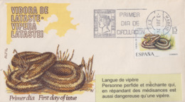 Enveloppe  FDC   1er   Jour    ESPAGNE   Serpent  :  Vipére   1974 - Serpientes