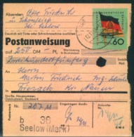 1959, Postanweisung Ab "SEELOW (MARK)" Mit 60 Pfg. "10 Jahre DDR" - Briefe U. Dokumente