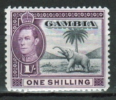 Gambia George VI 1938 One Shilling Definitive Stamp. - Gambia (...-1964)