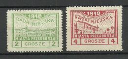 Poland Polska 1918 Local Post Przedborz Michel 7 - 8 A * - Nuovi