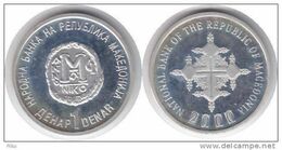 Macedonia 1 Denar 2000 Silver Commemorativ Km#9a, With Certificate, As Scan - Noord-Macedonië