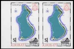 KIRIBATI 1987 Maps Islands Geography Ser.VI $1 MARG.IMPERF.PAIR - Iles