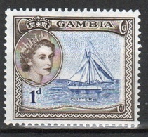 Gambia Queen Elizabeth  1953  1d  Definitive Stamp. - Gambie (...-1964)