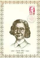 ✅ SIMONE WEIL Sur Encart 1er Jour N°té / Soie Rare (333/550) De 1979. Edit° A.M.I.S  N° YT 2032A Parfait état. FDC - Donne Celebri