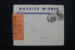 PALESTINE - Enveloppe Commerciale Tel Aviv Pour La France En 1939 Avec Contrôle Postal - L 64779 - Palestina