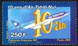 POLYNESIE 2008 - Yv. 856 ** TB   - Avion Air Tahiti Nui. 10 Ans  ..Réf.POL25302 - Nuevos