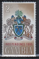 Gambia Queen Elizabeth 1965 Single 2d Stamp Issued To Celebrate Independence. - Gambia (...-1964)