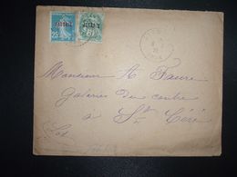 LETTRE Pour La FRANCE TP SEMEUSE 25c Surch. ALGERIE + BLANC 5c Surch. ALGERIE OBL. Tiretée 8-2 26 BERTHELOT ORAN - Lettres & Documents