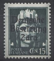 OCCUPAZIONE TEDESCA ZARA 1943 15 C ** MNH - Duitse Bez.: Zara