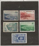 MONACO - N° 179 A à 183  NEUF SANS CHARNIERE -ANNEE 1939-41- COTE : 21,90 € - Neufs