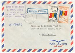 TCHAD - Env. - Courrier Affr Timbres Officiels 25F + 5f - Service De Lutte Contre Les Grandes Endémies MONDOU Tchad 1972 - Chad (1960-...)