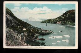 Newfoundland Postcard - Icebergs At Entrance To St. John's Harbour Unused - St. John's