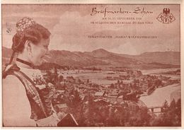 ! Werbe Ansichtskarte Bayern, Bad Tölz, 1938, Briefmarkenschau, Tag Der Briefmarke, Stempel Bischofteinitz ?, Sudeten - Stamps (pictures)