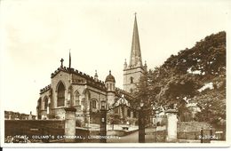 REAL PHOTOGRAPHIC POSTCARD - ST. COLUMB'S CATHEDRAL - LONDONDERRY - PRODUCED BY VALENTINES - Londonderry