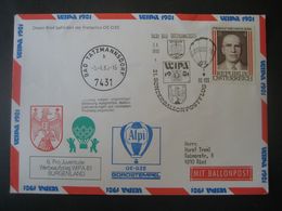 Österreich 1980- WIPA1981 21. Sonderballonpostflug Bad Tatzmannsdorf 5.4.1980 - Per Palloni