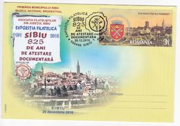 Roumanie , Romania  , 2016  ,  Philatelic Exhibition , Sibiu -825 Years , Special Cancell , Cover - Marcofilie