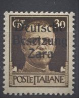 OCCUPAZIONE TEDESCA ZARA 1943 30 C. ** MNH - Duitse Bez.: Zara