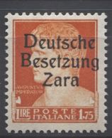 OCCUPAZIONE TEDESCA ZARA 1943 1, 75 ** MNH - Duitse Bez.: Zara