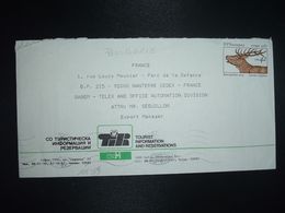 LETTRE Pour La FRANCE TP CERF Cm.42 + OBL.MEC.24-12 1990 + TOURIST INFORMATION AND RESERVATIONS SOFIA - Cartas & Documentos