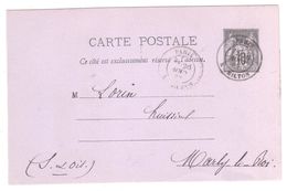 PARIS R. Milton Carte Postale Lilas Dos Blanc Entier 10 C Sage Noir Ob 26 8 1883 Romain D 22 Yv 89-CP2 Storch G4a - Postales Tipos Y (antes De 1995)