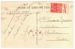 POITIERS Gare Vienne Carte Postale 50c Rouge Fashi De Carnet Avec Bande Pub Benjamin Ob Meca 10 6 1931 Yv 272 - Cartas
