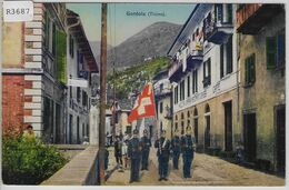 Gordola - Ristorante Cafe Grassi - Armee Suisse - Litho - Animee - Gordola