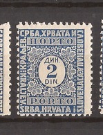 KR 2  1921  57 IIA   JUGOSLAVIJA JUGOSLAWIEN  PORTO  PERF- 10 1-2  MNH - Unused Stamps