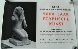 Affiche Belge 5000 Ans Histoire Egyptienne Vrij Van Zegel Vintage - Posters