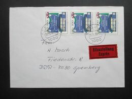 Berlin 1990 Nr. 866 (3) MeF Eilzustellung / Eilbrief Von Berlin Nach Spremberg Mit Ank. Stempel (Sorbischer Stempel) - Storia Postale