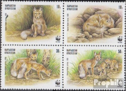 Kirgisistan 168-171 Viererblock (kompl.Ausg.) Postfrisch 1999 Steppenfuchs - Kirghizistan