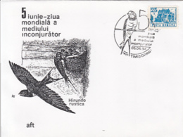 89005- BARN SWALLOW, BIRDS, ANIMALS, SPECIAL COVER, 1994, ROMANIA - Hirondelles