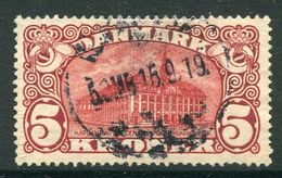 DENMARK 1915 Head Post Office 5 Kr. Crosses Watermark, Used, Signed Møller BPP.  Michel 81 - Oblitérés