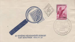 Enveloppe  FDC   1er   Jour    HONGRIE   Exposition  Philatélique  De  BUDAPEST   1952 - FDC