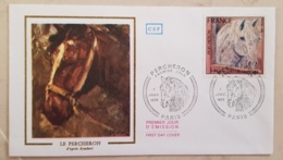 FRANCE Chevaux, Cheval, Hippisme, Equitation, Attelage, Percheron Yvert N° 1982 FDC, Enveloppe 1er Jour  (2) - Caballos