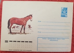 RUSSIE (ex URSS) Chevaux, Cheval, Horse, Caballo. Entier Postal Neuf émis En  1978 (3) - Pferde