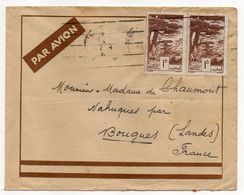 Maroc -1941--Lettre Du Maroc  Pour BOUGUES-40 (France) -timbres En Paire,cachet + Cachet Hexagonal BOUGUES-40 - Brieven En Documenten