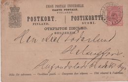 CARTE POSTALE AVEC ENTIER OBLITERE AVEC LE CACHET A DATE HELSINGEORS 1888 - Covers & Documents