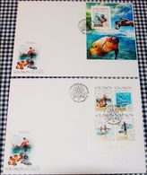 Salomon 2013, Fisher, Fish, Diving, 4val In BF +BF IMPERFORATED In 2FDC - Duiken