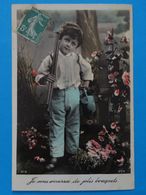Série 878 OTO CPA Vers1909 Garçon Enfant Fleurs "Je Vous Enverrai De Joli Bouquet" Jardinier Arrosoir Brillant - Abbildungen