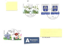 LETTONIA LATVIA - 2020 Lettera Prioritaria Per L'estero Con 6 Francobolli (4 Fiori + 2 Stemmi) - 3883 - Lettonie