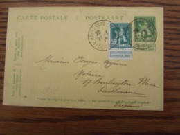 Entier Postal (5C) + Timbre N° 110 (2 X Lion Debout!) Oblitéré LE HAVRE SPECIAL En 1915 Pour L'ANGLETERRE - Altri